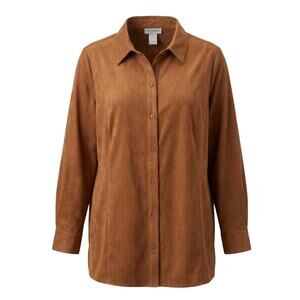 Catherines Womens 2X Western Cowboy Boho Minimalist Staple Button Front Tunic